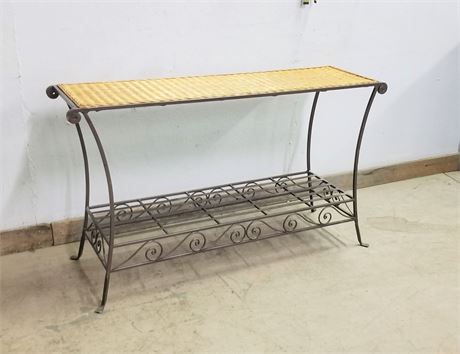 Metal Sofa/Hall Table w/ Woven Top...50x15x29