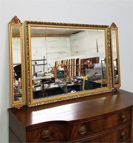 Ornate Framed Mirror Trio