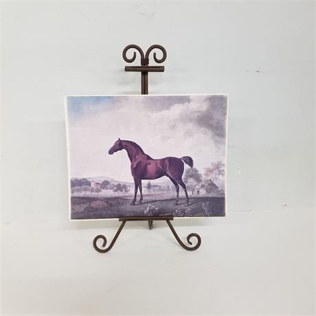 Unique Horse Print with Metal Stand...18x14