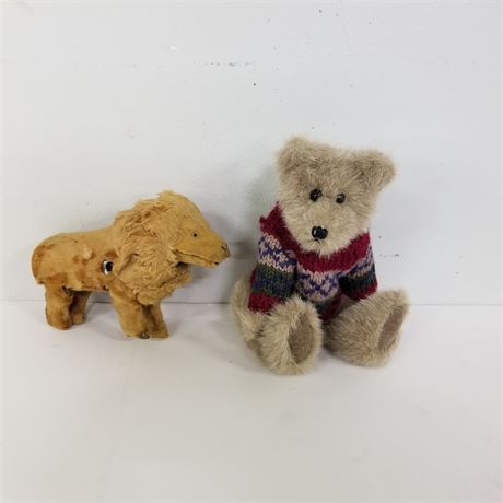 Collectible Wind-Up Lion & Boyds Bear
