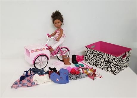 Collectible Doll/Ice Cream Bike/Clothes/Accessories/Tote