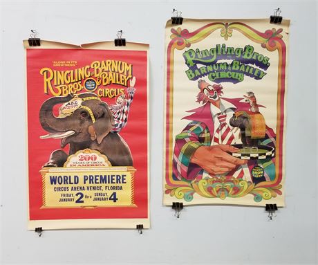 Collectible 1970s Circus Posters...24x36