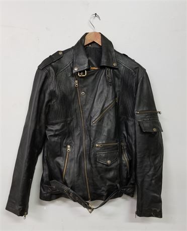 Genuine Leather Motorcycle Jacket...Med