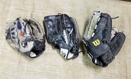 Baseball Glove Trio