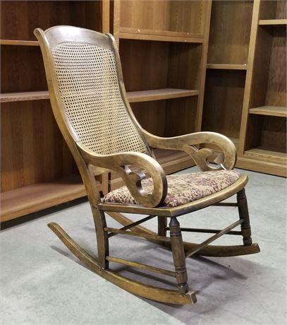 Refinished Vintage Hardwood Rocking Chair