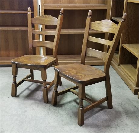 Refinished Vintage Hardwood Chairs