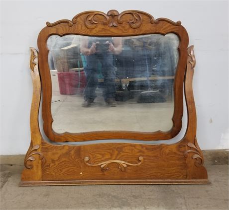 Antique Oak Vanity or Dresser Mirror...41x36