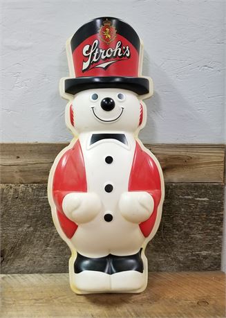 Vintage Stroh's Snowman Lighted Sign...It Works!