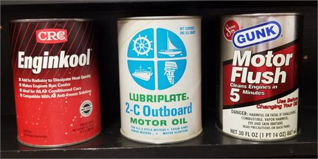 Engine Kool/Lubricant/Motor Flush Cans...Full