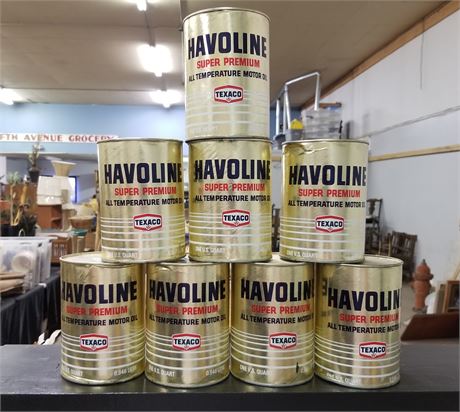 Vintage Havoline Paper Oil Cans...Full