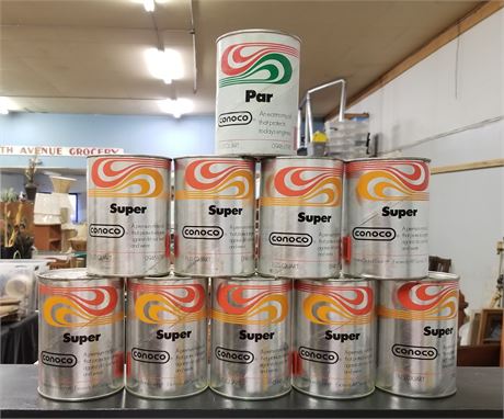 Vintage Paper Conoco Oil Cans...Full