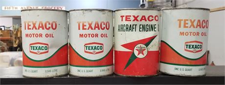 Vintage Metal Texaco Oil Cans...Full