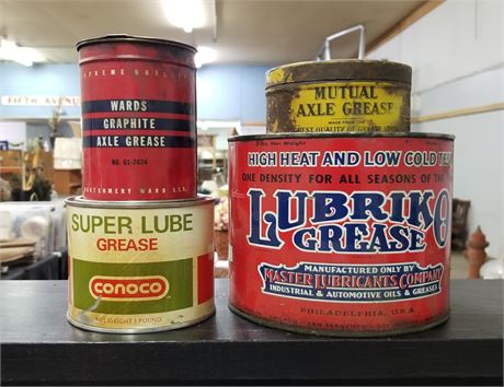 Vintage Grease Can Quad w/ Grease