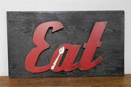 Wood Kitchen/Diner "EAT" Wall Decor-32x19