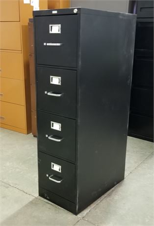 4 Drawer Metal File Cabinet-15x27x52 (black)