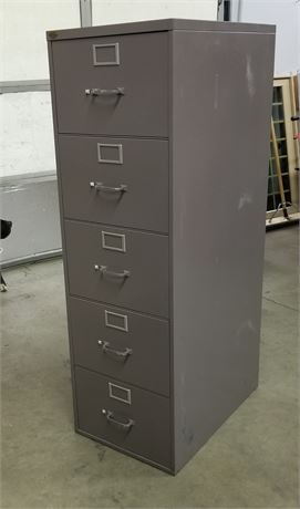 5 Drawer Metal File Cabinet-18x28x58 (dark grey)