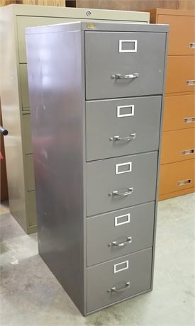 5 Drawer Metal File Cabinet-18x28x58 (grey)