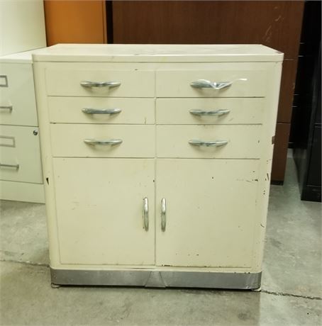 Retro Metal Cabinet w/ Power Outlet-28x13x30