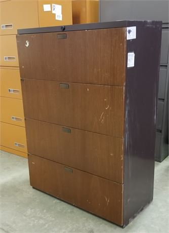 4 Drawer Metal Filer Cabinet -36x19x52 (brown)