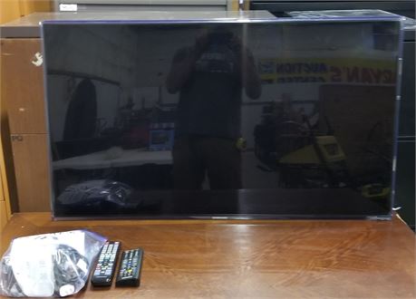 46" Samsung Flat Screen Wall Mount TV w/ Remotes, Cable, & Manual