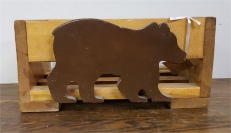 Wood Bear Home Decor Box