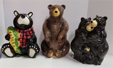 Bear Cookie Jar Trio