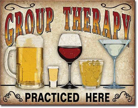 "Group Therapy" Metal Sign - 16"x12.5"