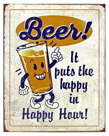 "Happy in Happy Hour" Metal Sign - 12.5"x16"