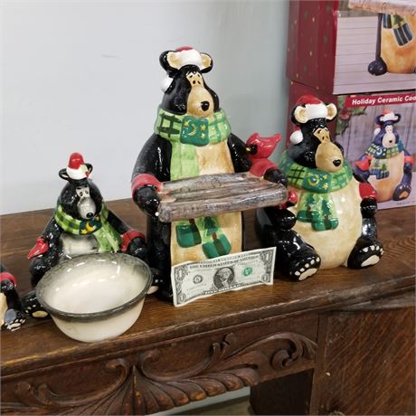 Bear Candle Holders/Cookie Jar/Candy Bowl/Stand