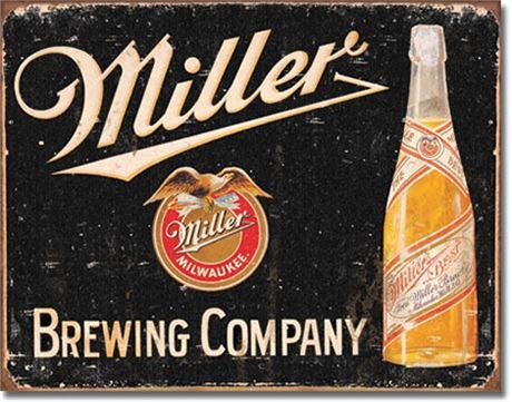 "Miller Brewing Company" Metal Sign - 16"x12.5"