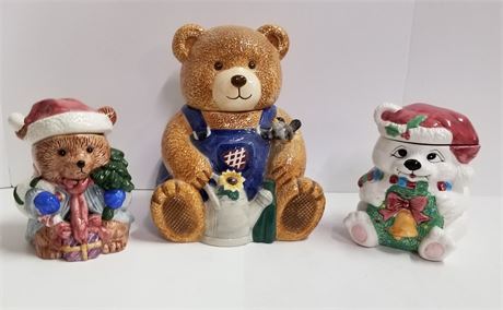 Coca-Cola Bear Cookie Jar Trio