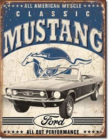 Classic Ford Mustang Metal Sign
