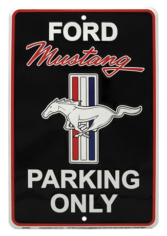 Ford Mustang Parking Only Metal Sign- 12x8