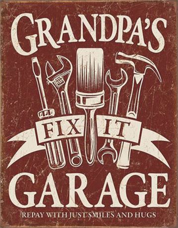 "Grandpa's Garage" Metal Sign