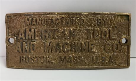 Vintage Brass Machine Tag