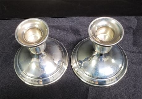 Antique Sterling Silver Candleholders