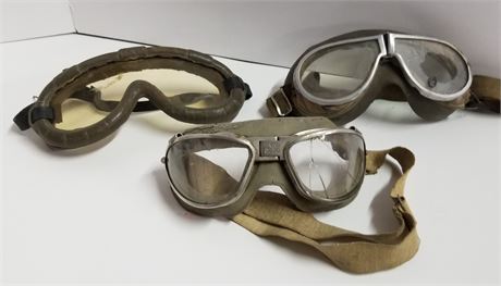 3 Vintage Aviation Glasses