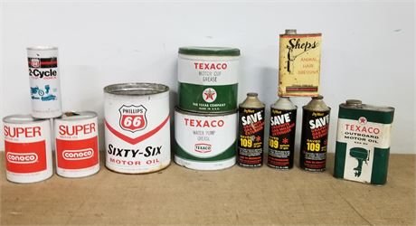 Vintage Collectible Empty & Full Auto Fluid Items