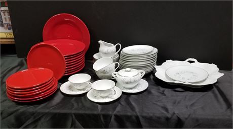 German China & Red Tableware