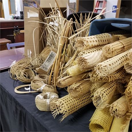 Assorted Caning, Woven Rolls, Rope, & Extras