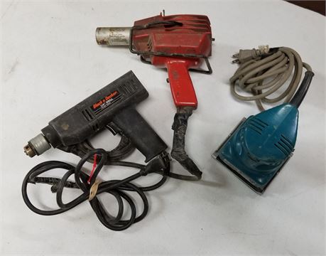 Heat Gun, Drill, & Palm Sander