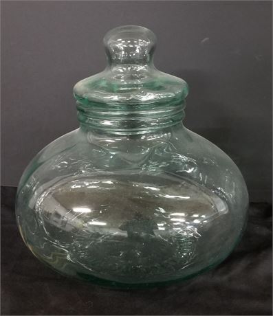 Large Italian Beautiful Glass Jar w/ Lid