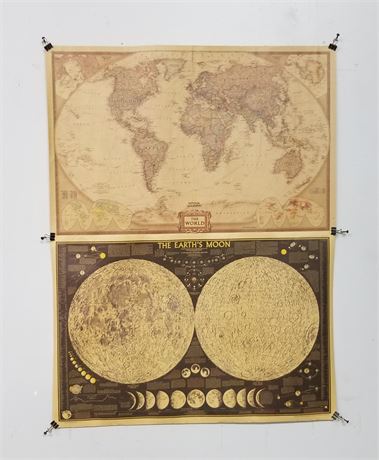 Earth & Moon Maps - 23x19