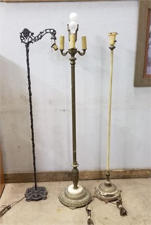 3 Antique Floor Lamps