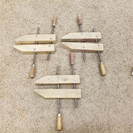 Three 12" Jorgenson Wood Screw Clamps