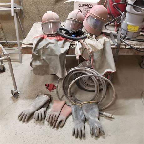 Sandblasting Helmets, Hoods, Gloves, and Hose