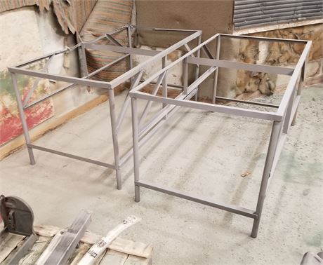 2 Metal Shop Table Stands - 60x33x32