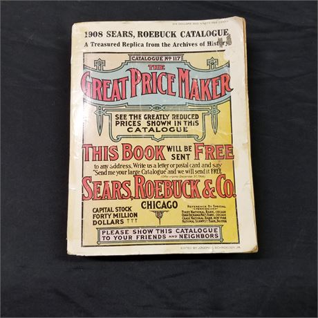 Antique 1908 Sears & Roebuck Catalog