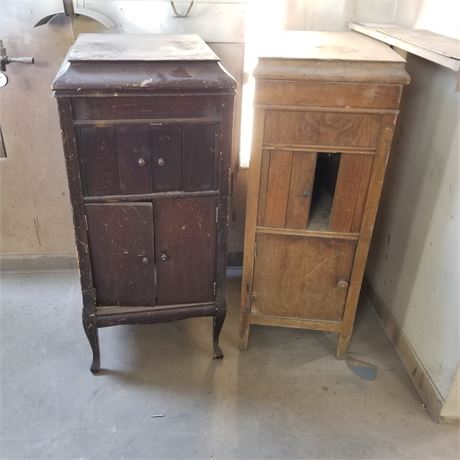 2 Vintage Columbia Grafonola Cabinets