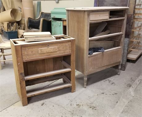 Two Vintage Project Dressers - 32x19x42 & 28x15x30